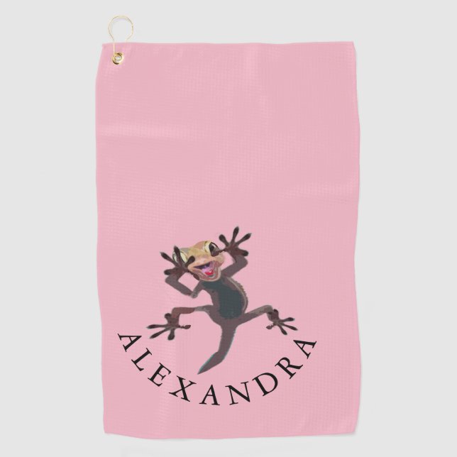 Funny  Golf Pink Personal Gift Towel (Front)