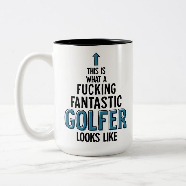 Funny Golf Player Saying Coach Golf Coffee Travel Two-Tone Coffee Mug (Left)