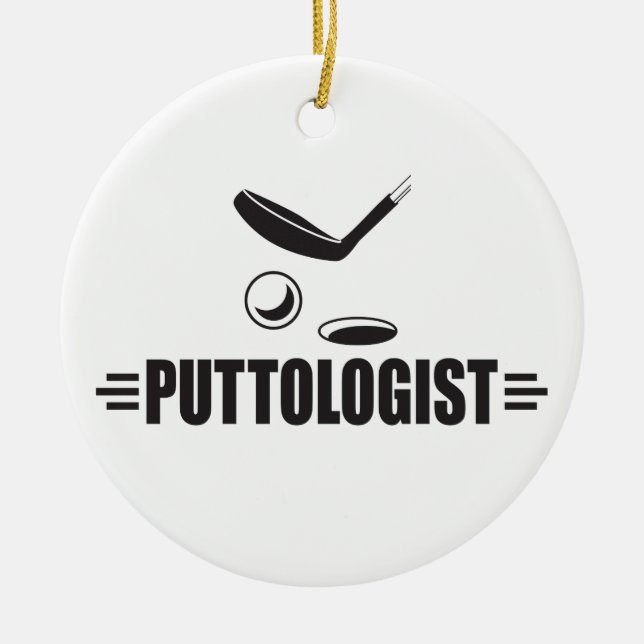 Funny Golf, Putting Ceramic Ornament (Front)