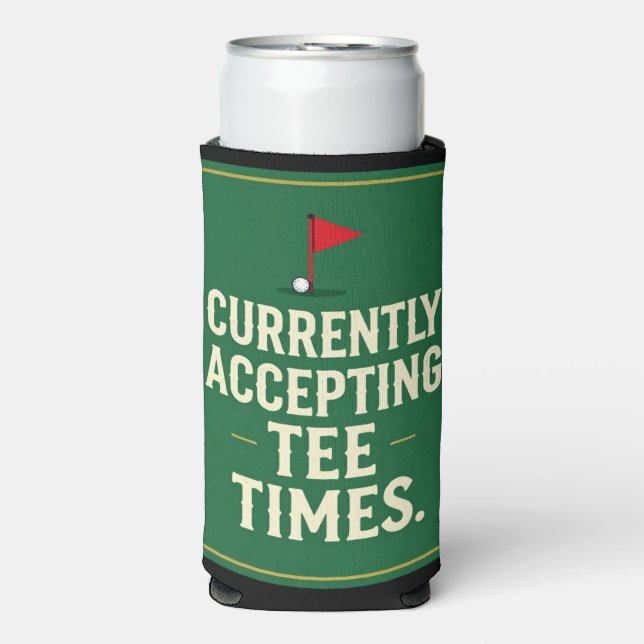 Funny Golf Quote Can Cooler on Golf Course Green  (Seltzer Front)