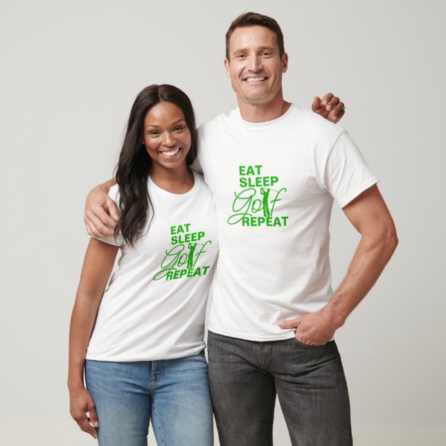 Funny Golf Repeat Shirt, Retro Eat Sleep Golf  T-Shirt (Unisex)
