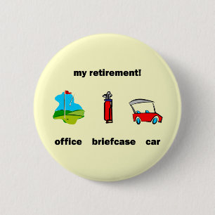 Funny golf retirement 2 inch round button
