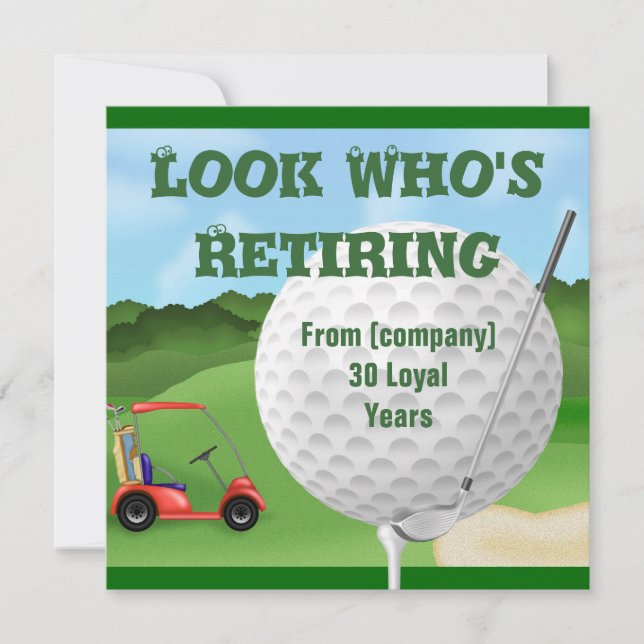 Funny Golf  Retirement Invitations TEMPLATE (Front)