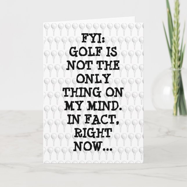 Funny Golf Romantic Valentine's Day Card (Front)