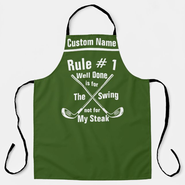 Funny Golf Rules Apron - Personalized Kitchen Gift (Front)