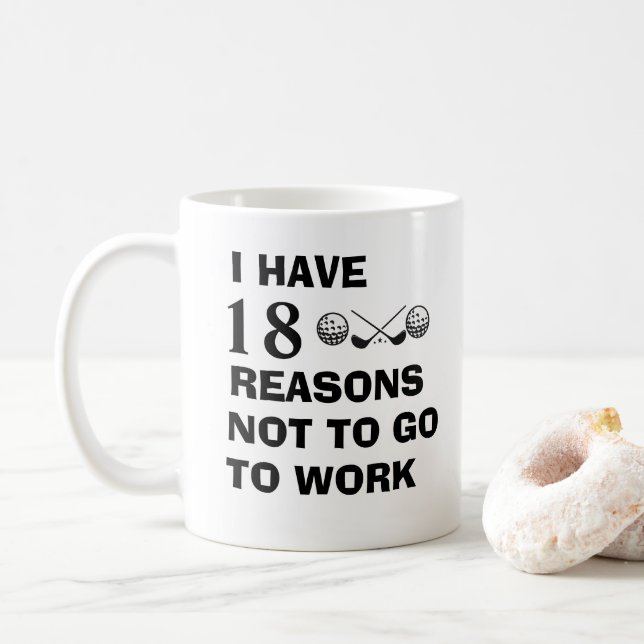 Funny Golf Saying for a Golfer Coffee Mug (With Donut)
