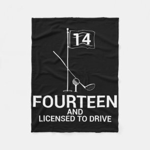 Funny Golf Saying Teen Golfer 14th Birthday  Fleece Blanket