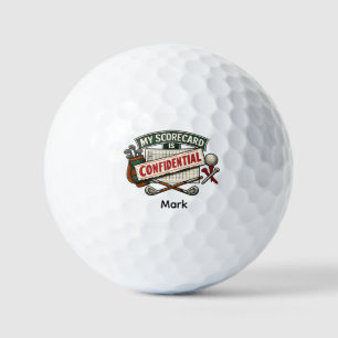 Funny Golf Sayings Golf ball about Score card