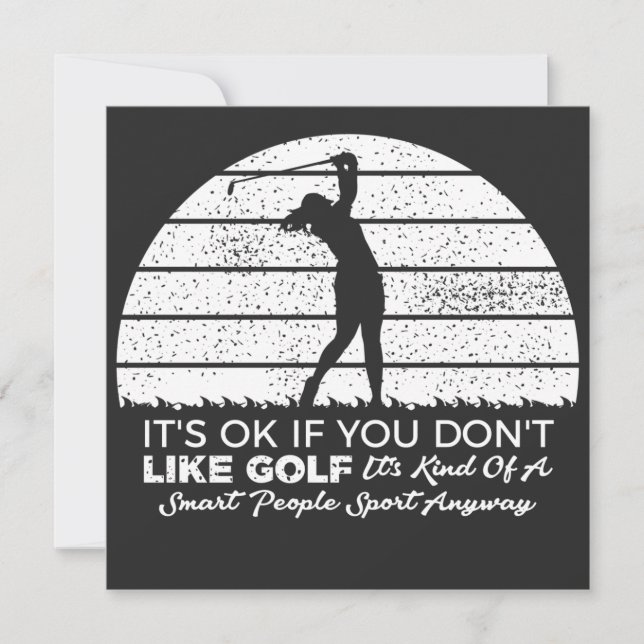 funny golf sayings golfing quote invitation (Front)