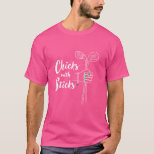 Funny Golf Shirt for Women - Chicks With Sticks La