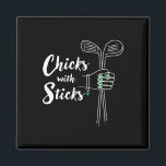 Funny Golf Shirt For Women - Chicks With Sticks La Magnet<br><div class="desc">Funny Golf Shirt For Women - Chicks With Sticks Lady Golfer</div>