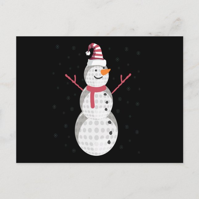 Funny Golf Snowman Christmas New Year Gift Postcard (Front)