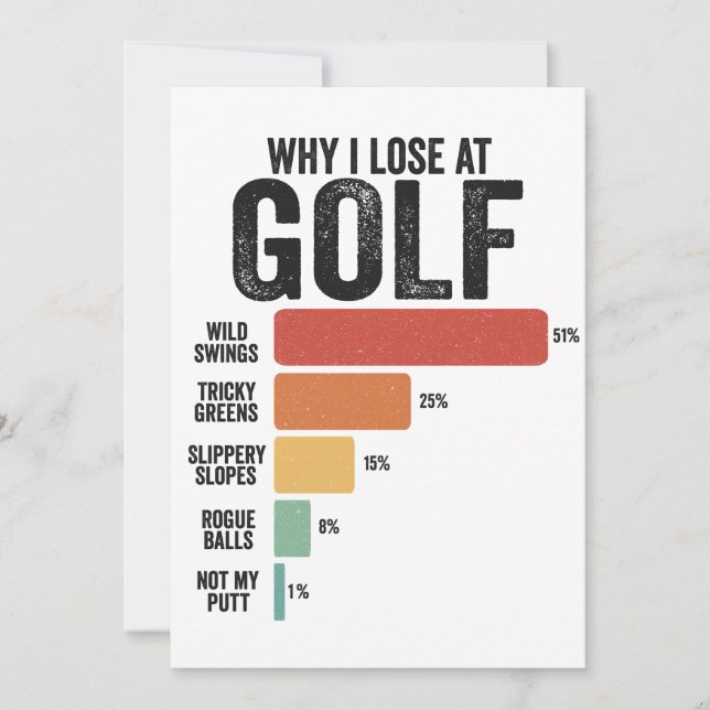 Funny Golf Sport Why I Lose At Golfing Game Retro  Thank You Card (Front)
