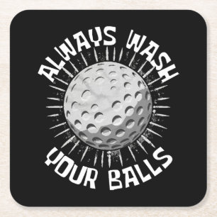 Funny-golf Square Paper Coaster