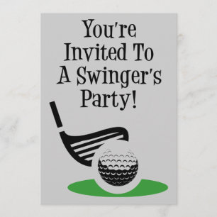Funny Golf Swinger Invitation