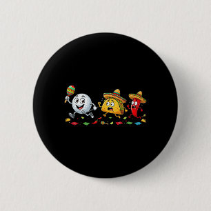 Funny Golf Taco Cinco De Mayo Womens Mens Kids 2 Inch Round Button