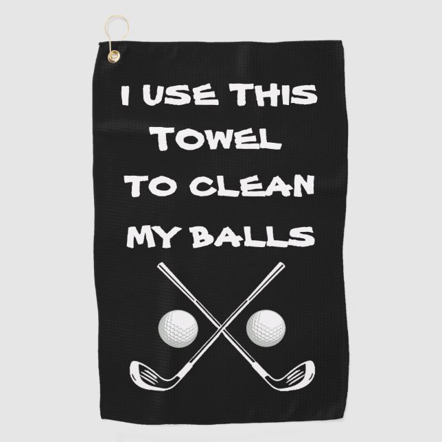 Funny Golf Towel - Golf Balls Pun Cleaning Cloth (Front)