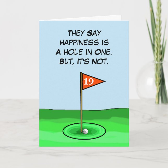 Funny Golf Trou 19 Carte Anniversaire (Devant)