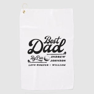 Funny Golfer Best Dad By Par Monogram Name Golf Towel