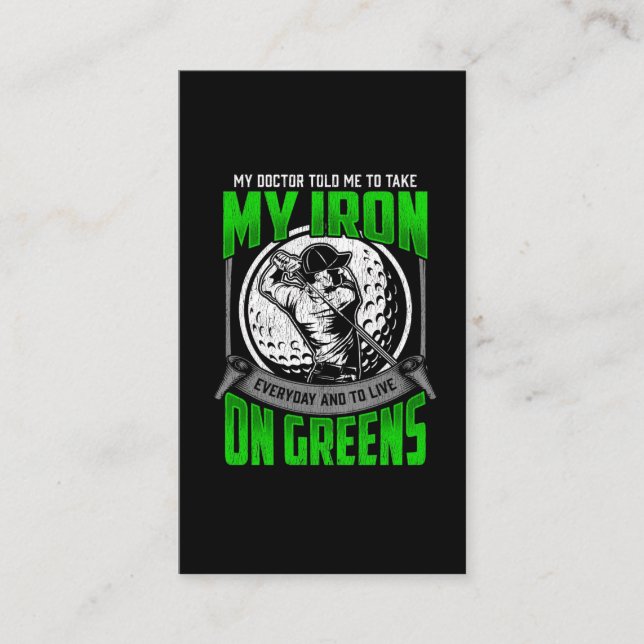 Funny Golfer Course Quote Golf Player Humor Business Card (Front)