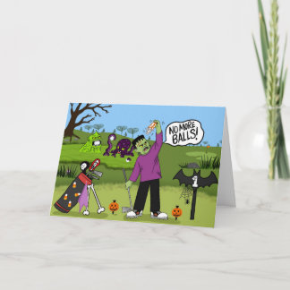 Funny Golfer Halloween Scary Golf Course Shank Card
