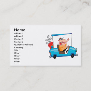 funny golfer in golf cart business card