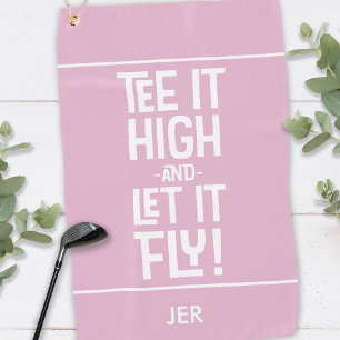 Funny Golfer Quote Custom Pink Golf Towel