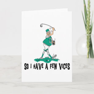 Funny Golfer With Vices Holiday Card