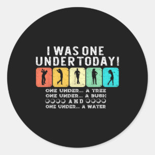 Funny Golfers Humour - Black Golf  Classic Round Sticker