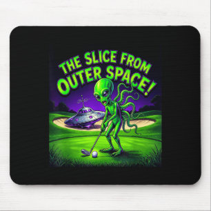 Funny golfing alien the slice from outer space mouse pad
