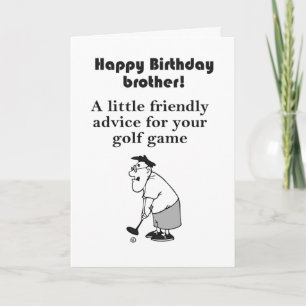 funny golfing brother happy birthday card