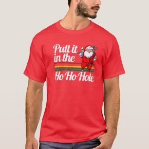 Funny Golfing Christmas Tee Holiday Golf Ball Sant