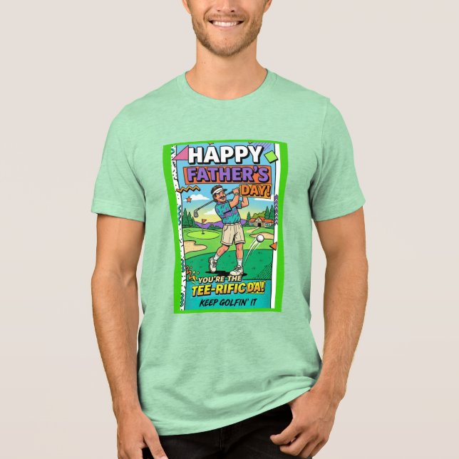 Funny Golfing Father's Day Tee-rific Dad Retro Tri-Blend Shirt (Front)