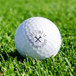 Funny Golfing Tee Time Is My Happy Hour Modern Golf Balls<br><div class="desc">Clean, clever, and made for the fairway-minded, this modern golf quote design features the phrase “Tee Time Is My Happy Hour” paired with two crossed golf tees in a minimal, contemporary layout. Designed in crisp black on white, the look is timeless, stylish, and effortlessly cool—ideal for golfers who prefer their...</div>