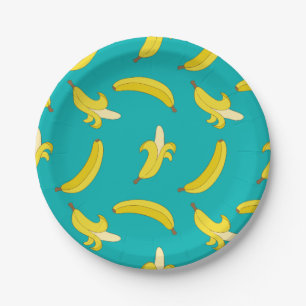 Funny Gone Bananas illustrated pattern Paper Plate
