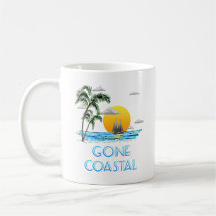 Funny Gone Coastal Nautical Sailing Sunset Coffee Mug