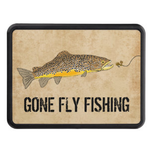 Funny Gone Fly Fishing Trailer Hitch Cover