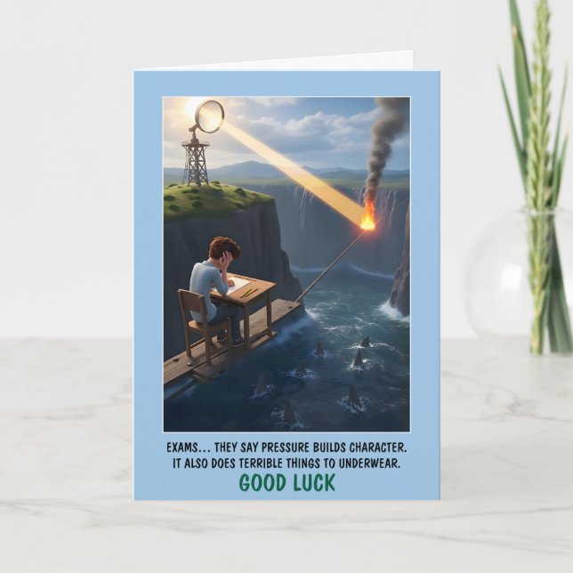 Funny Good Luck Exams Card (Front)