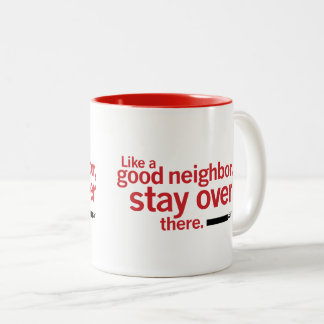 Funny Good Neighbor Social Distance Two-Tone Coffee Mug