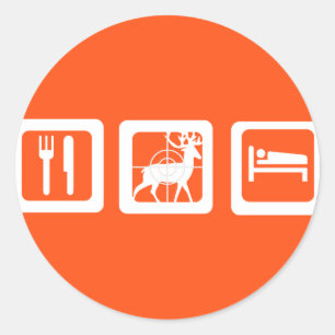 Funny Good Trip Eat Sleep Hunt Classic Round Sticker