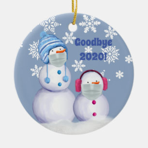 Funny Goodbye 2020 Snowman Ceramic Ornament