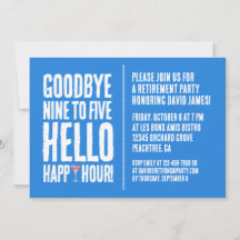 Funny Goodbye 9 to 5 Hello Happy Hour Retirement
