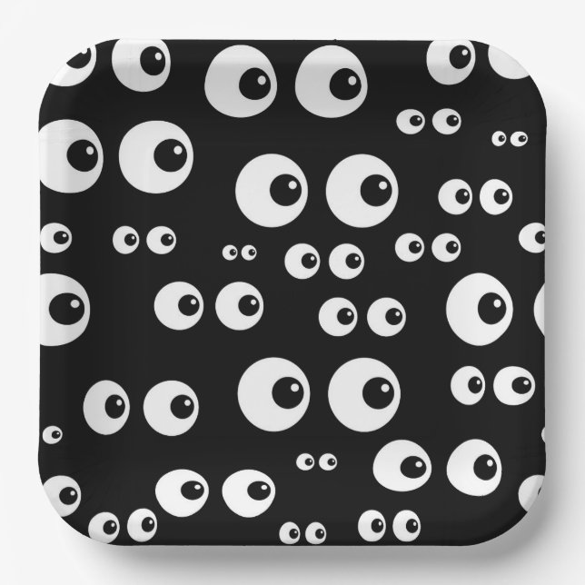 Funny googling eyes  paper plate (Front)