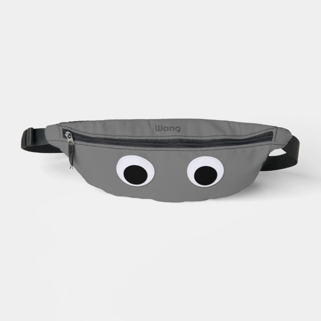 Funny Googly Eyes Custom Grey Fanny Pack (Front)