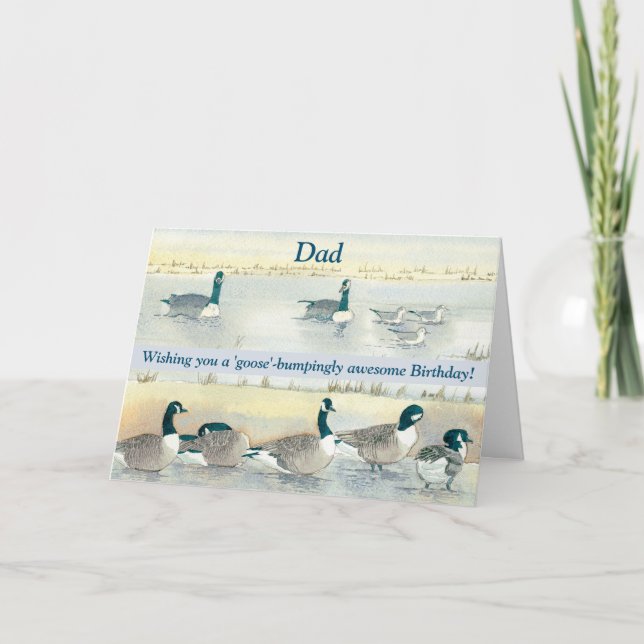 Funny Goose Bumpingly Awesome Dad Birthday Card (Front)