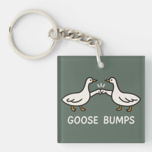 Funny Goose Bumps Cartoon   Fist Bump Geese Animal Keychain