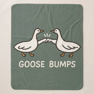 Funny Goose Bumps Cartoon   Fist Bump Geese Animal Sherpa Blanket