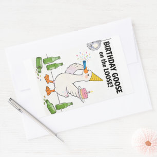 Funny Goose Card Silly Goose on the Loose Birthday Sticker