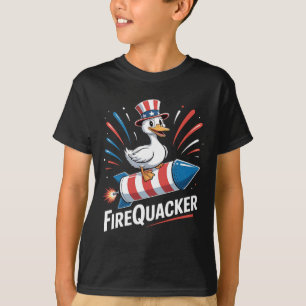 Funny Goose Fourth Of July Firequacker Independenc T-Shirt