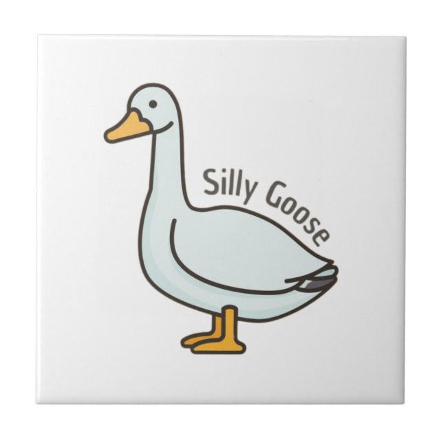 Funny Goose, Goose Lover, Silly Goose Tile (Front)